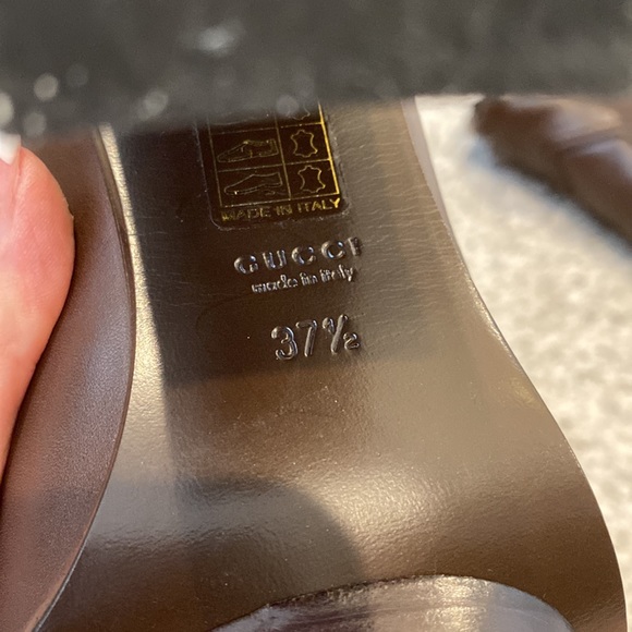 Gucci Lifford Cocoa dark brown leather boots 37.5 7 7.5 GG - Picture 11 of 16